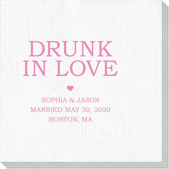 Drunk In Love Heart Luxury Deville Napkins